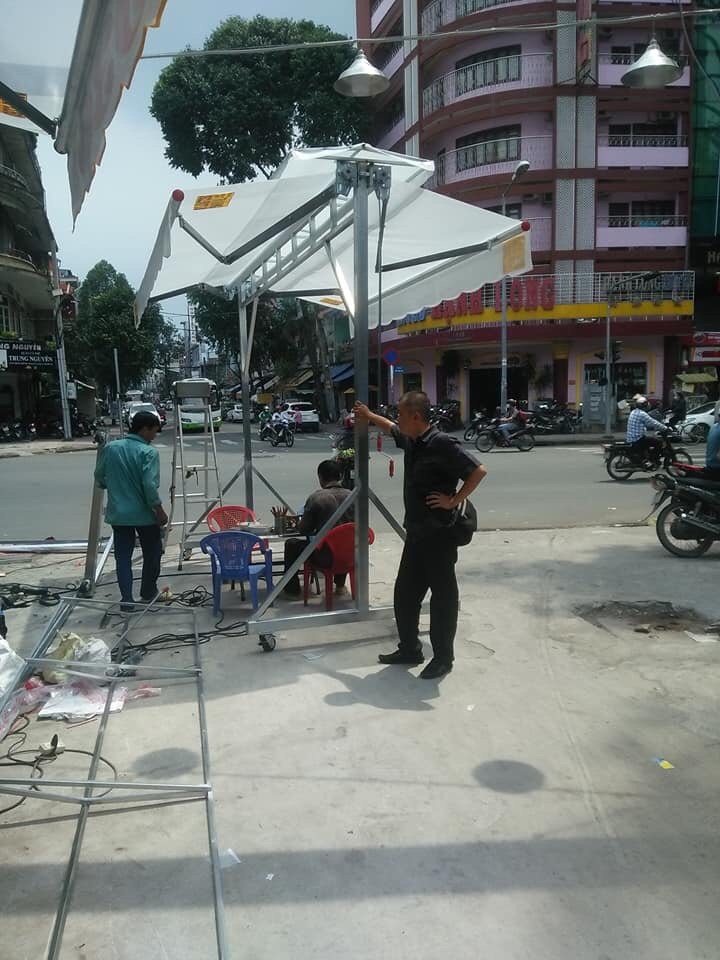 Mái Hiên Đôi Quay Tay Bạt Cuốn, Mái Hiên Di Động Chữ A Tại Biên Hòa Đồng Nai